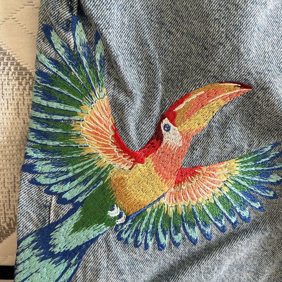 Farm Río for Anthropologie Embroidered Denim Skirt - Picture 14 of 14